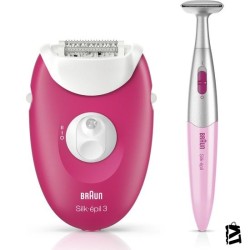 Braun Silk-épil 3 3420 Epilatör Ahududu Pembe - 2 Ek Parçalı Kablolu Epilatör / Epilasyon