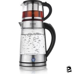 Schafer Gourmemaxx Cam Çay Makinesi Kettle 4 Parça Şeffaf