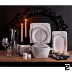 Neva N2629 Bitter 60 Parça Premium Kare Yemek Takımı