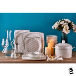 Neva N2643 Mentol 60 Parça Premium Kare Yemek Takımı