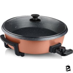 Schafer Crock 1200W Elektrikli Tava Pişirici Pizza Makinesi Rose