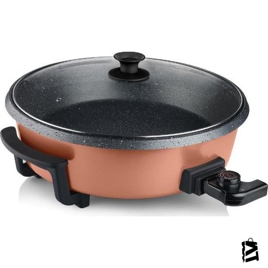 Schafer Crock 1200w Elektrikli Tava Pişirici Pizza Makinesi Rose - Elden Taksitle Sözleşmeli Senetli Alışveriş