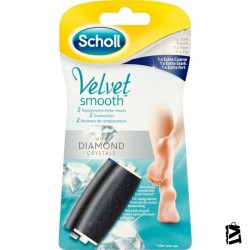 Scholl Velvet Smooth Çok Sert Deriler İçin 2'li Yedek Başlik Seti Elmas Taneleri İle