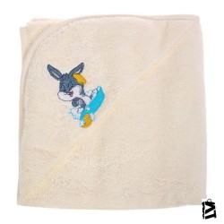 Özdilek Bugs Bunny Nakışlı Krem Bebek Pelerini