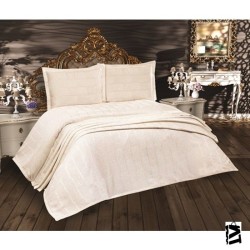 Cotton House Dora Tek Kişilik Krem Yatak Örtüsü