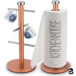 Schafer Kitchen House Bakır Kağıt Havlu Standı ve Kupa Askılığı