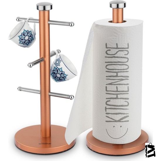 Schafer Kitchen House Bakır Kağıt Havlu Standı Ve Kupa Askılığı - Elden Taksitle Sözleşmeli Senetli Alışveriş