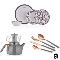 Neva N2815 3 Öğün 1 Set Grizay 49 Parça Set