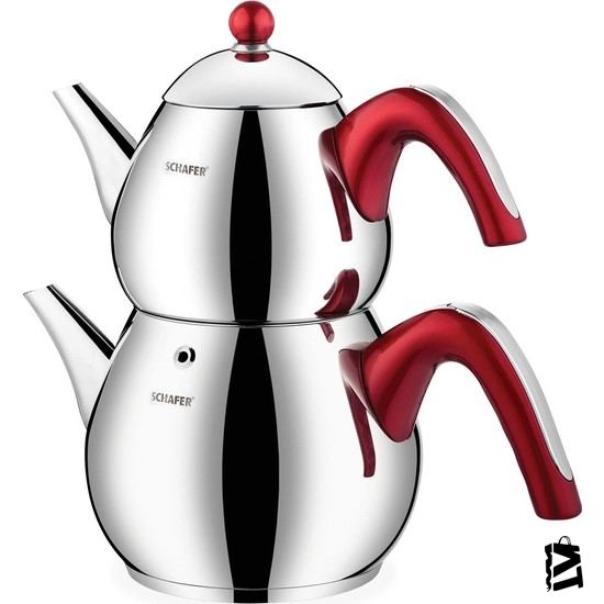 Schafer Tea Chef çaydanlık Takımı (orta) - 4 Parça - Krmızı - Elden Taksitle Sözleşmeli Senetli Alışveriş
