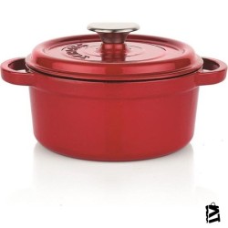 Schafer Guss Chef Demir Döküm 20 cm Derin Tencere Kırmızı
