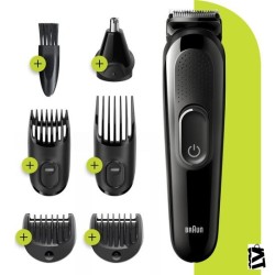 Braun MGK 3220 Şarjlı Erkek Bakım Kiti 6 Ek Ataşman, Kuru Kullanım Kablosuz Şekillendirici - Siyah