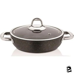 Schafer Galaxy Tech Döküm Granit 24 cm Karnıyarık Tencere Siyah