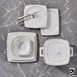 Korkmaz Bone Selection 60 Parça Kare Yemek Takımı A8446