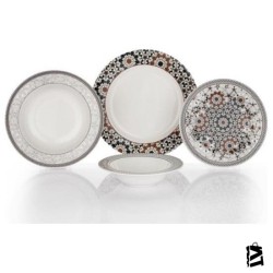 Schafer Alize 24 Parça Bone Porselen Yemek Takımı Kahve KAH01