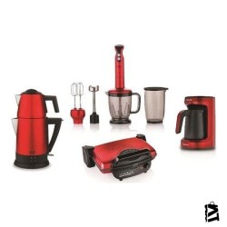 Schafer Kea Elektro Mega Ev Aletleri 4lü Set Kırmızı