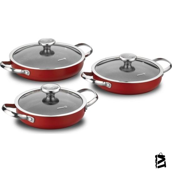 Korkmaz A1256 Zeta 6 Parça Omlet Takım Kırmızı - Elden Taksitle Sözleşmeli Senetli Alışveriş
