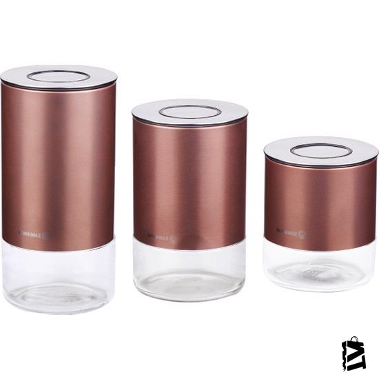 Korkmaz Stora Plus 3lü Rosegold Saklama Seti - Elden Taksitle Sözleşmeli Senetli Alışveriş