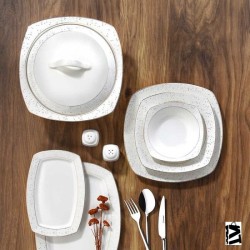 Korkmaz Mona Collection 60 Parça Kare Yemek Takımı