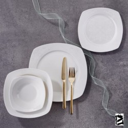 Korkmaz Mona Collection 60 Parça Kare Yemek Takımı