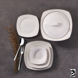 Korkmaz Mona Collection 60 Parça Kare Yemek Takımı