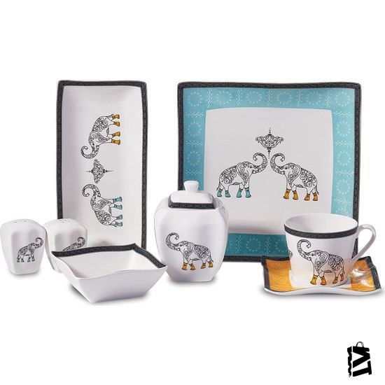 Korkmaz Link Collection 28 Parça Kare Kahvaltı Takımı - Elden Taksitle Sözleşmeli Senetli Alışveriş
