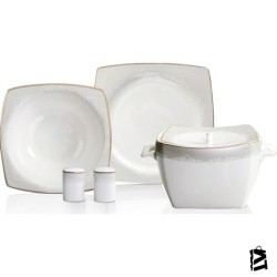 Korkmaz Bone Selection 60 Parça Kare Yemek Takımı
