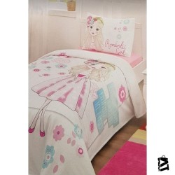 Özdilek Romantic Girl Pembe Tek Kişilik Pike Takımı