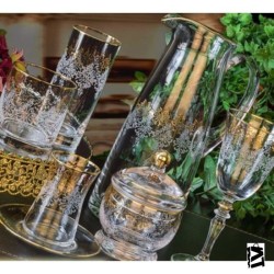 Canba Elegance Altın Butik 61 Parça 12 Kişilik Kristal Lüx Sofra Bardak Su Takımı