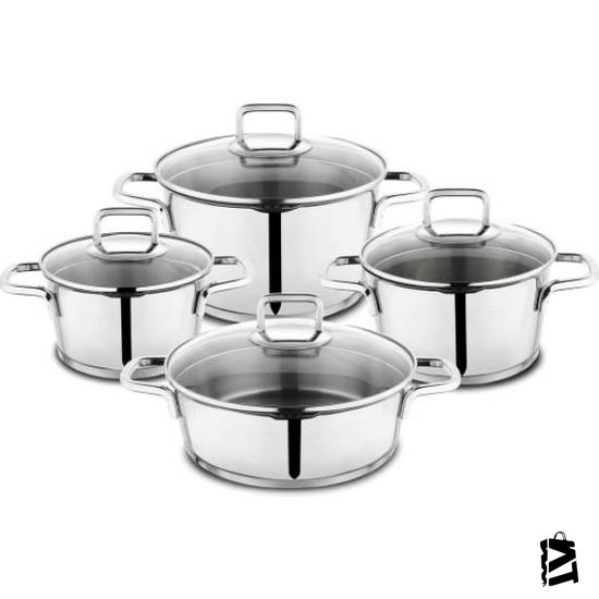 Schafer Stahl 8 Parça çelik Tencere Seti Inox - Elden Taksitle Sözleşmeli Senetli Alışveriş