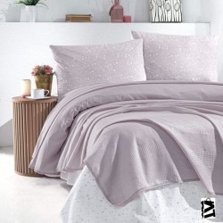 Schafer 4 Parça Flower Lila Çift Kişilik Pike Takımı