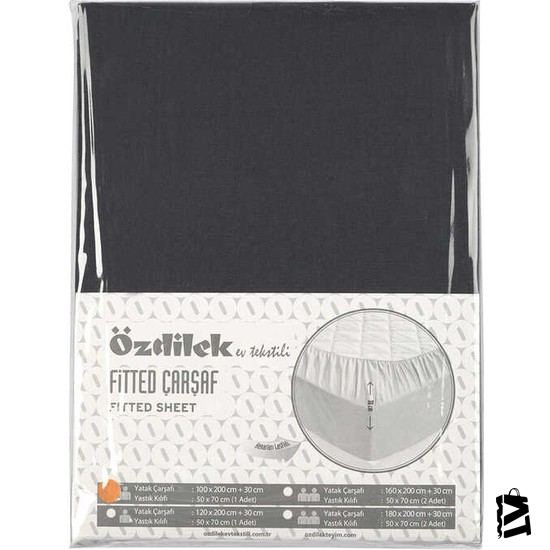 özdilek çarşaf Fitted Yastıklı Ranforce 100x200 Antrasit Trendy - Elden Taksitle Sözleşmeli Senetli Alışveriş