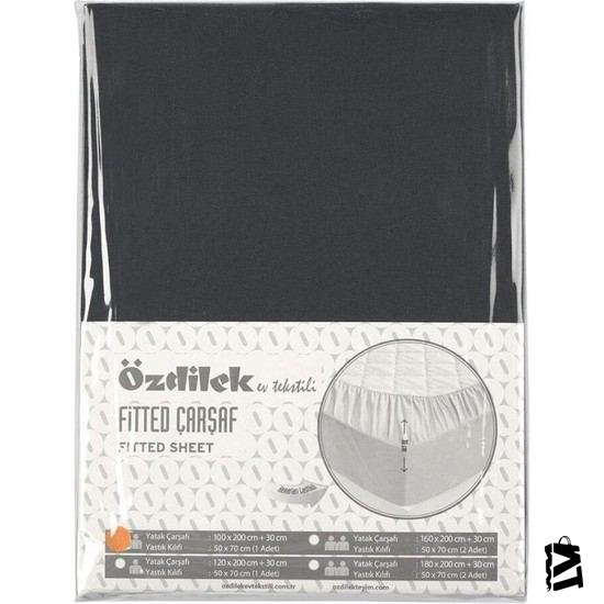 özdilek çarşaf Fitted Yastıklı Ranforce 160x200 Antrasit Trendy - Elden Taksitle Sözleşmeli Senetli Alışveriş
