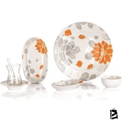 Schafer Spring Kahvaltı Takımı 32 Parça Turuncu