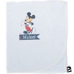Özdilek Mickey Mouse Nakışlı Bambu Bebek Pelerin Mavi Lisanslı