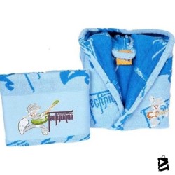 Özdilek Çocuk Bornozu Free Set Bugs Bunny Galaxy Mavi 5-6 Yaş
