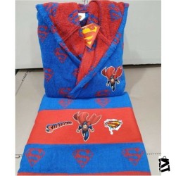 Özdilek Süperman Blue Free Set 7-8 Yaş Çocuk Bornozu