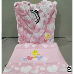 Özdilek Lisanslı Çocuk Bornoz Tweety Heart Pembe Free Set 7-8 Yaş