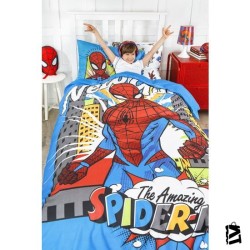Özdilek Spiderman New York Tek Kişilik Disney Lisanslı Lastikli Fitted Çarşaf Çocuk Nevresim Takımı