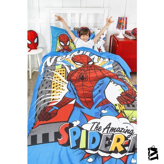 Özdilek Spiderman New York Tek Kişilik Disney Lisanslı Lastikli Fitted Çarşaf Çocuk Nevresim Takımı