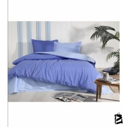 Özdilek Nevresim Takımı Ranforce Çift Kişilik Mint Indigo Colormix Düz