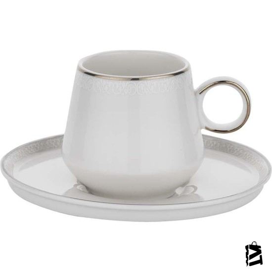 Schafer Sade Kahve Fincan Tkm.-6lı 12 Prç.-platin - Elden Taksitle Sözleşmeli Senetli Alışveriş