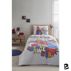 Özdilek Spiderman Wall Tek Kişilik Disney Lisanslı Lastikli Fitted Çarşaf Kapitone Çocuk Nevresim Ta