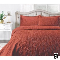 Kristal Özdilek Çift Kişilik Kadife Yatak Örtüsü Flair 230x250 Kiremit