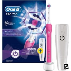 Oral-B Pro 750 Pembe Şarj Edilebilir Seyahat Kabı Hediyeli Diş Fırçası
