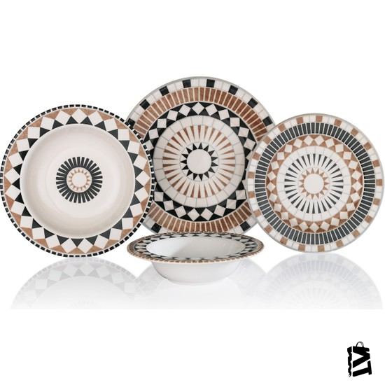 Schafer Alize Yemek Takımı-24 Parça- Kahverengi-02 - Elden Taksitle Sözleşmeli Senetli Alışveriş