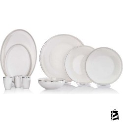 Schafer Adel Platin 56 Parça Bone Porselen Yemek Takımı PLT01