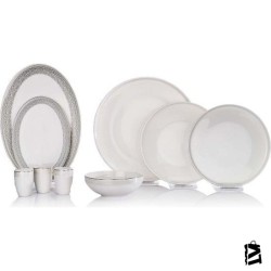Schafer Adel Blues 56 Parça Bone Porselen Yemek Takımı GLD01