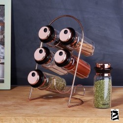 Korkmaz Stora Glass 7 Parça Rosegold Baharat Seti