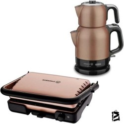 Korkmaz Tostella Tost Makinesi Rosegold ve Mia Waffle Makinesi Rosegold Ikili Set