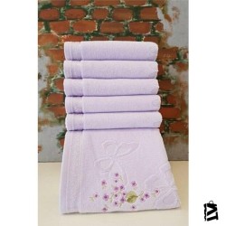 Özdilek Jasmin Nakışlı Havlu 50*90 Lila ( 1ADET)